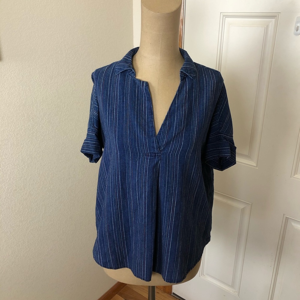 Madewell Courier Button-Back Shirt Cecile Stripe